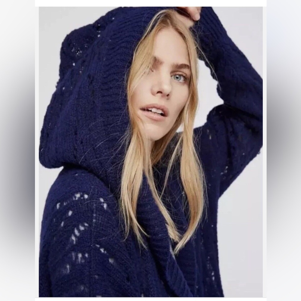 Free People Lemon Alpaca Hooded Cardigan